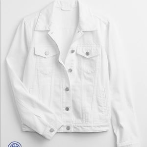 GAP Women White Denim Jacket
